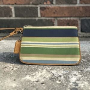 Coach Multicolor Striped Wristlet EUC